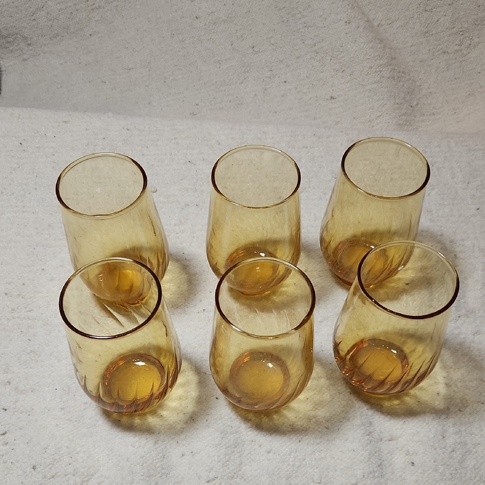 Anchor Hocking Amber Glass Drinkware Set
